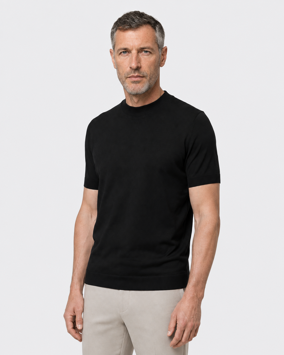 Short-Sleeve Mock Neck