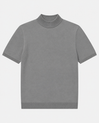 Short-Sleeve Mock Neck, Medium grey, flatlay