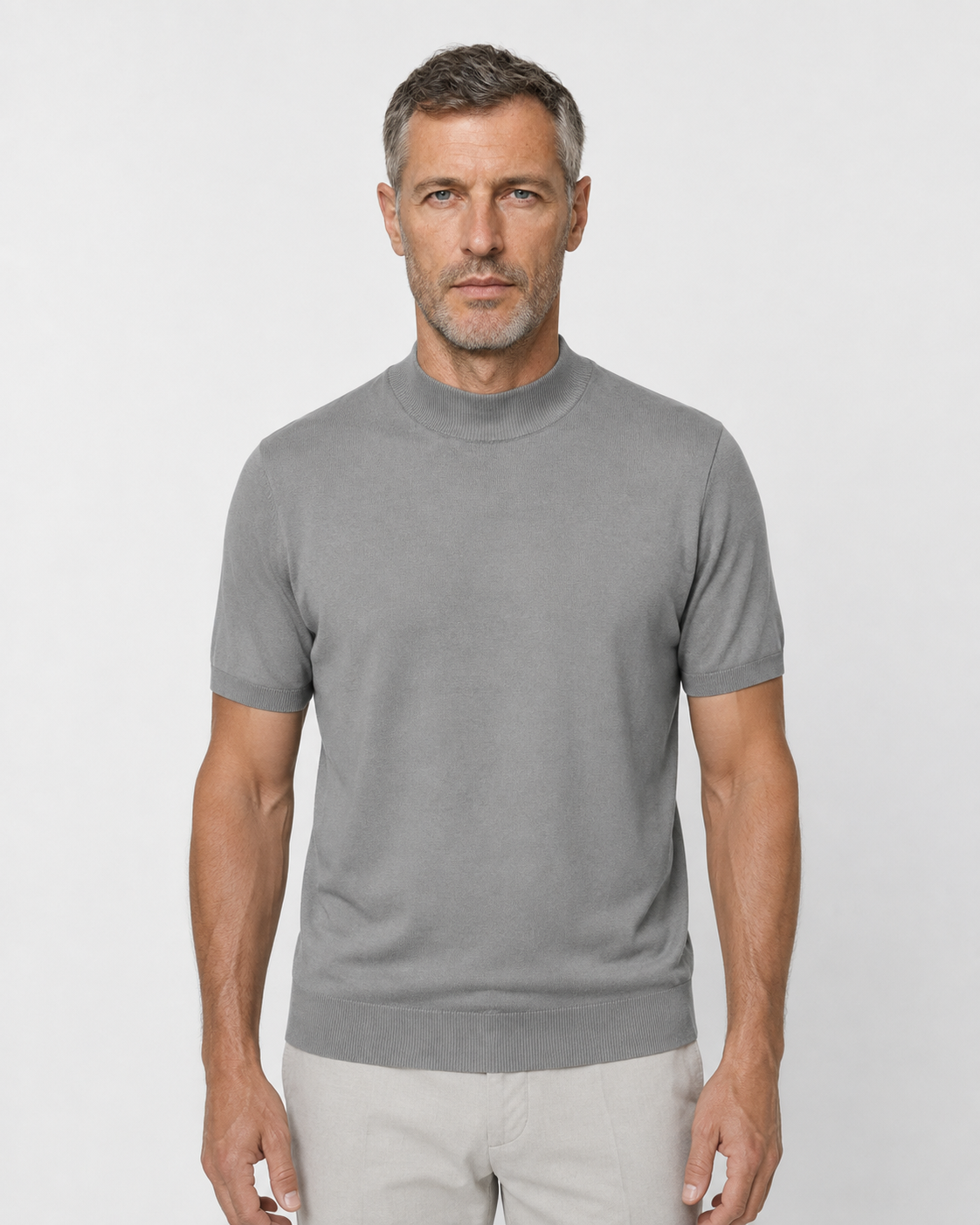 Short-Sleeve Mock Neck