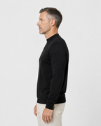Long-Sleeve Mock Neck, Black, side