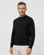 Long-Sleeve Mock Neck, Black, threequarter